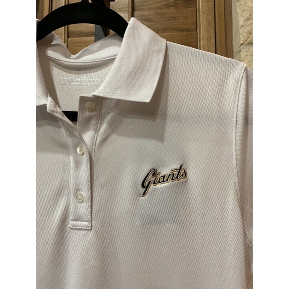 Vineyard Vines Women’s White Polo Performance Golf Top GIANTS Small NWT - Picture 3 of 8